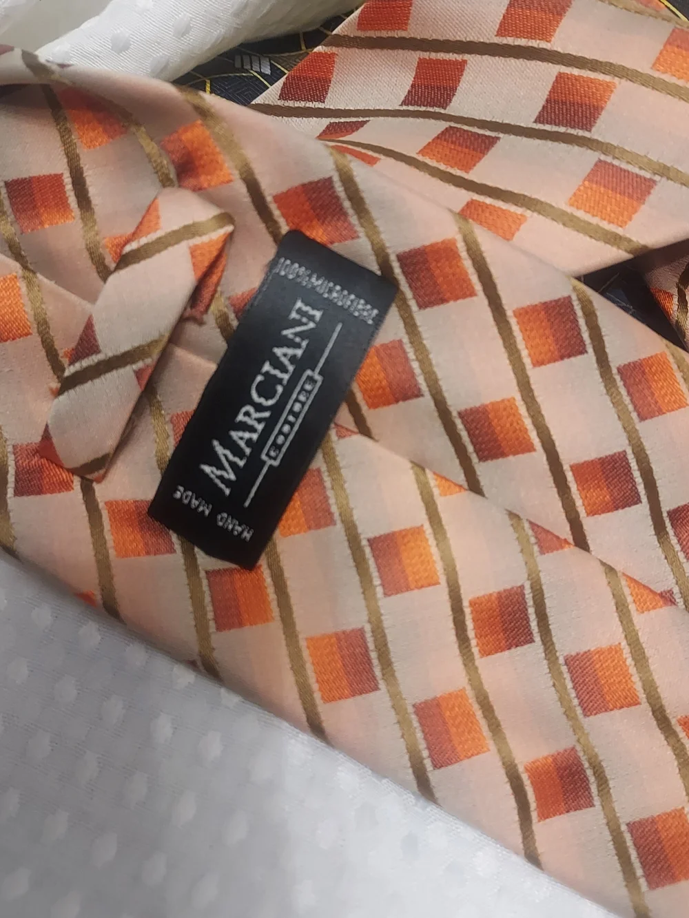 Men's Tie Set — Peach, Blue, and Gold Patterned Neckties
